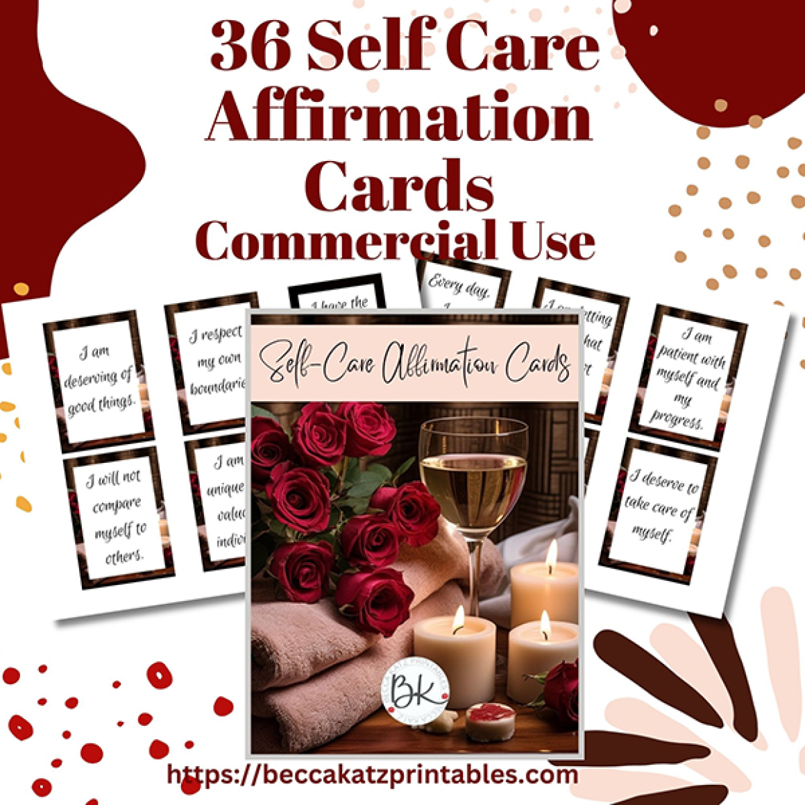 36 Self Care Affirmation Cards