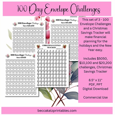 100 Day Envelope Challenges & Christmas Savings Tracker