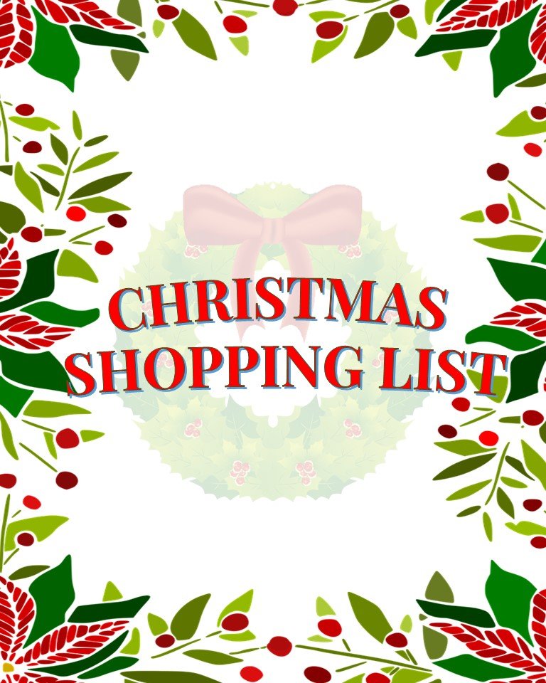 Christmas shopping list